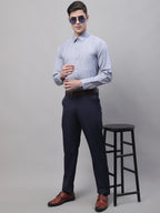 Jainish Men's Grey Vertical Striped Formal Shirt | Grocsy