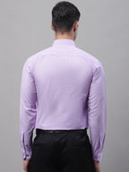 Jainish Men's Purple Vertical Striped Formal Shirt | Grocsy