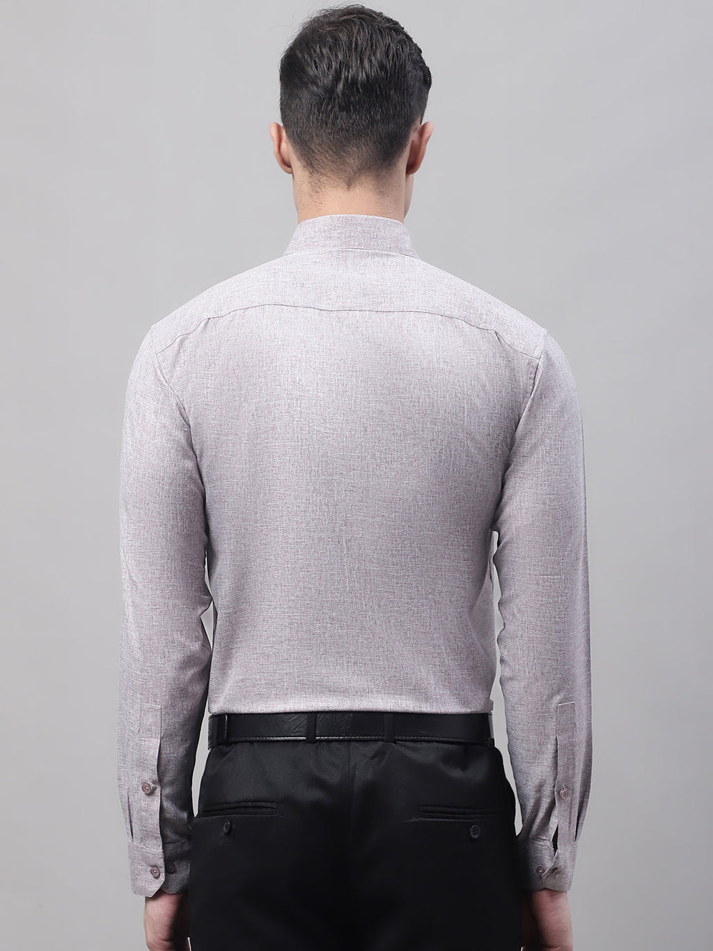 Jainish Men's Grey Cotton Solid Formal Shirt | Grocsy