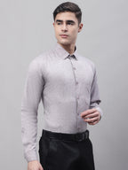 Jainish Men's Grey Cotton Solid Formal Shirt | Grocsy