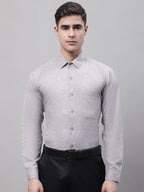 Jainish Men's Grey Cotton Solid Formal Shirt | Grocsy
