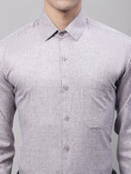 Jainish Men's Grey Cotton Solid Formal Shirt | Grocsy