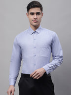 Jainish Men's Light-Grey Cotton Solid Formal Shirt | Grocsy