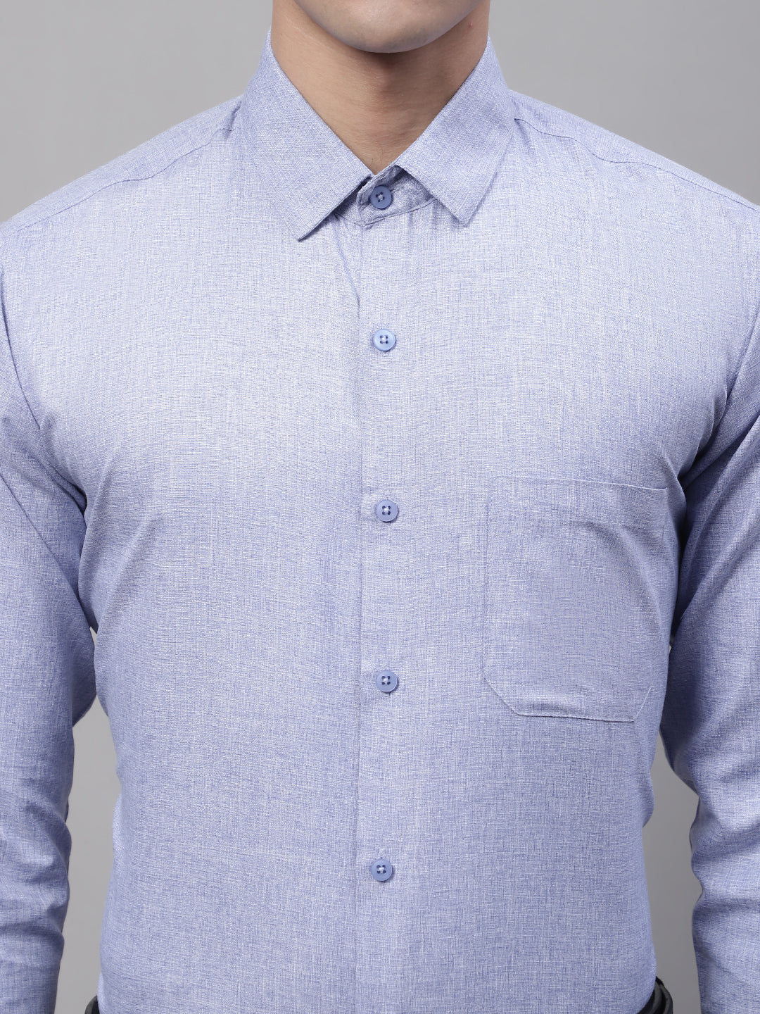 Jainish Men's Light-Grey Cotton Solid Formal Shirt | Grocsy