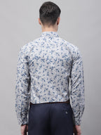 Jainish Men's Grey Regular Fit Printed Pure Cotton Formal Shirt | Grocsy