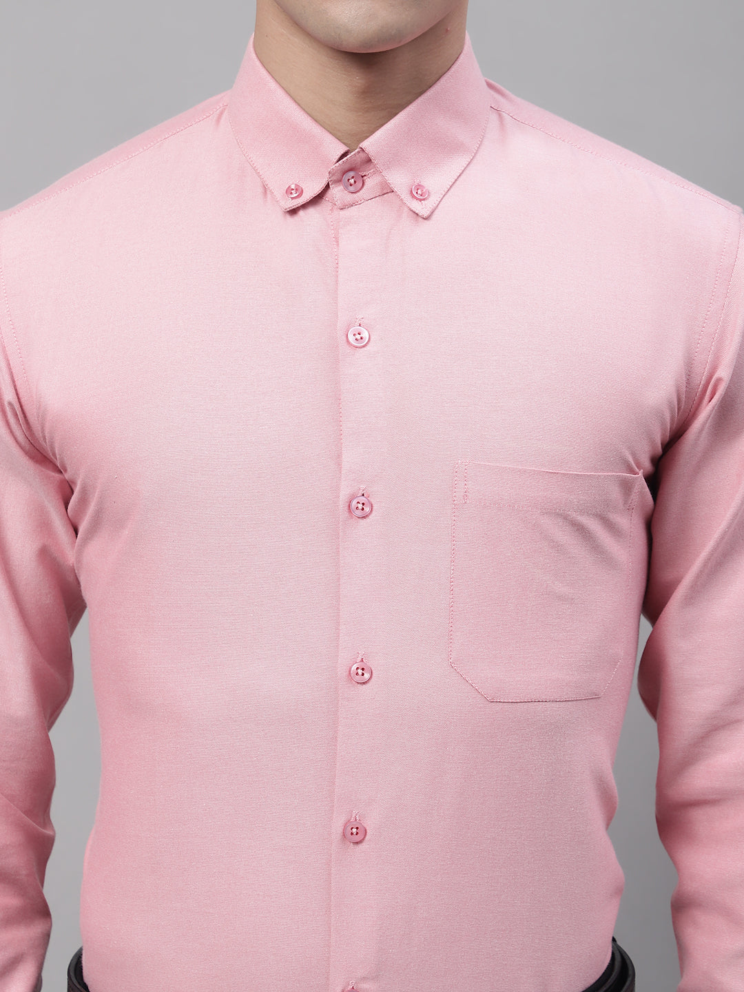 Jainish Men's Coral Cotton Solid Formal Shirt | Grocsy