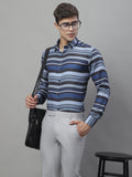 Jainish Men's Grey Classic Striped Formal Shirt - Grey | Grocsy