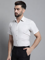 Jainish Men's Printed Formal Shirt - Beige | Grocsy