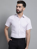Jainish Men's Printed Formal Shirt - Purple | Grocsy