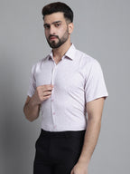 Jainish Men's Printed Formal Shirt - Purple | Grocsy