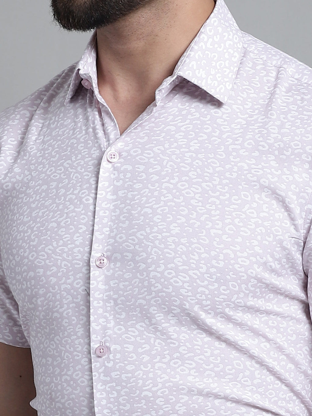 Jainish Men's Printed Formal Shirt - Purple | Grocsy