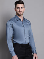 Jainish Men's Cotton Solid Formal Shirt - Grey | Grocsy
