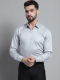 Jainish Men's Cotton Solid Formal Shirt - Light-Grey | Grocsy