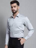 Jainish Men's Cotton Solid Formal Shirt - Light-Grey | Grocsy