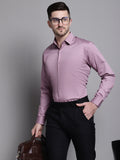 Jainish Men's Cotton Solid Formal Shirt - Magenta | Grocsy
