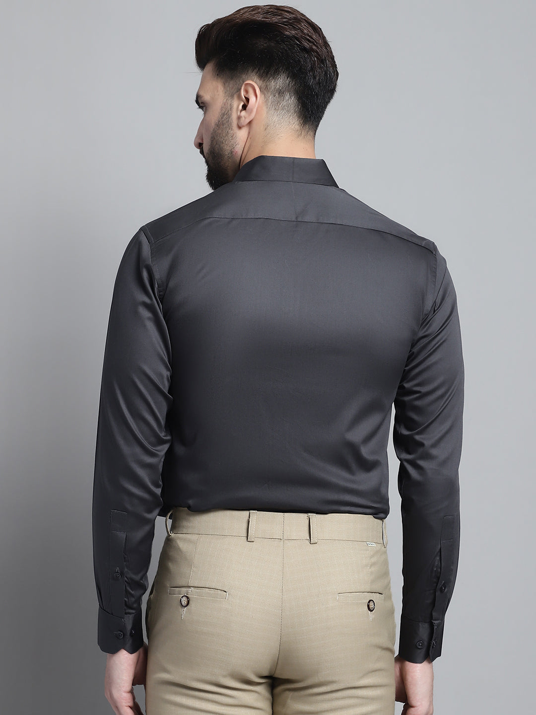 Jainish Men's Cotton Solid Formal Shirt - Olive | Grocsy
