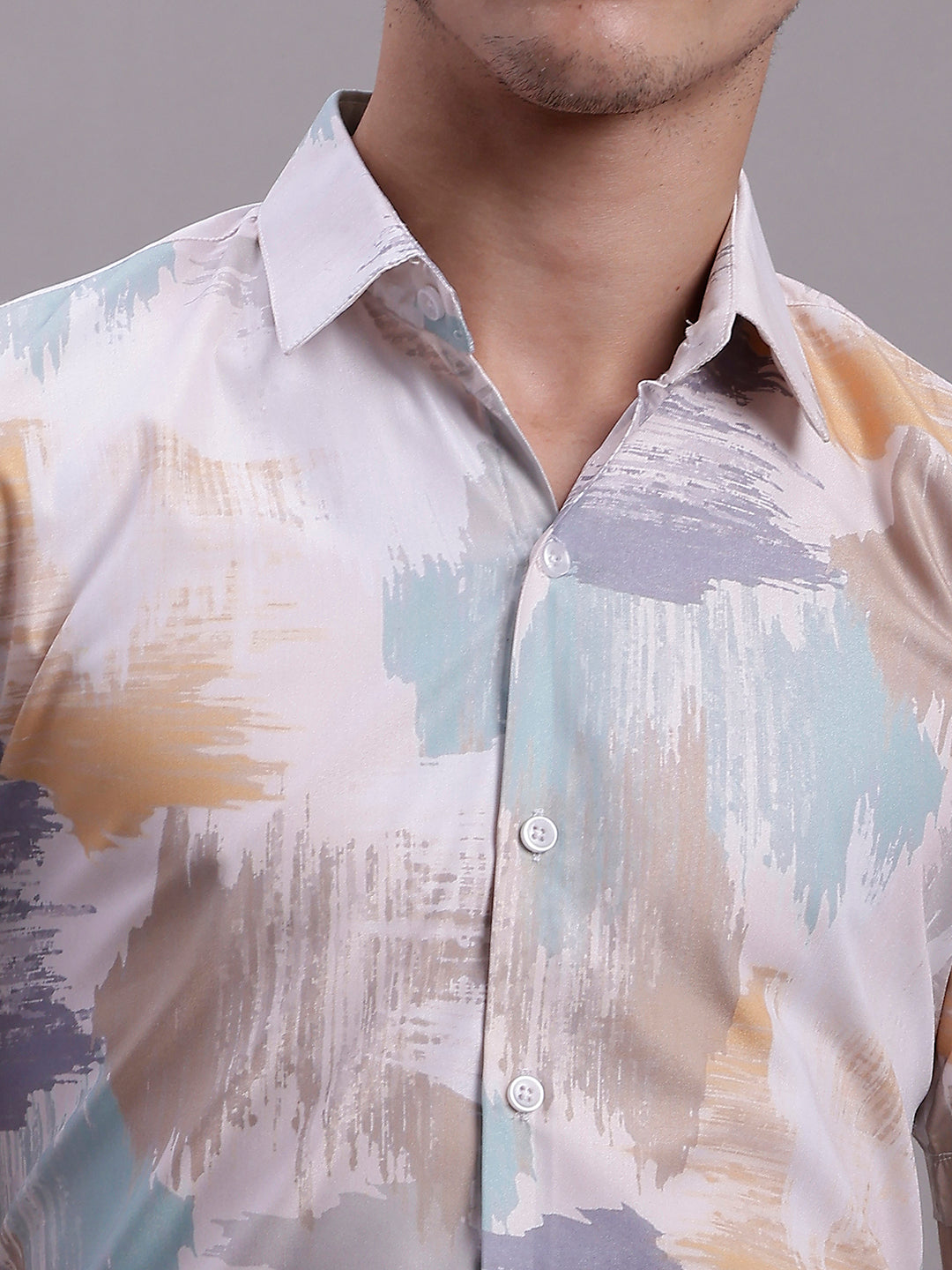 Jainish Men's Printed Formal Shirt - Multi | Grocsy