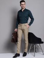 Jainish Men's Classic Checks Formal Shirt - Green | Grocsy