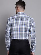Jainish Men's Classic Checks Formal Shirt - Grey | Grocsy