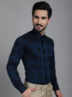 Indian Needle Men's Printed Formal Shirt - Peacock | Grocsy