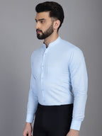 Indian Needle Men's Cotton Solid Formal Shirt - Firozi | Grocsy