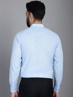 Indian Needle Men's Cotton Solid Formal Shirt - Firozi | Grocsy