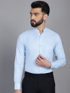 Indian Needle Men's Cotton Solid Formal Shirt - Firozi | Grocsy