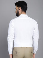 Indian Needle Men's Cotton Solid Formal Shirt - White | Grocsy
