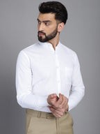 Indian Needle Men's Cotton Solid Formal Shirt - White | Grocsy