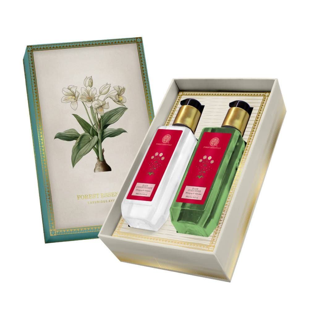 Forest Essentials White Lily Hair Care Duo Box | Grocsy