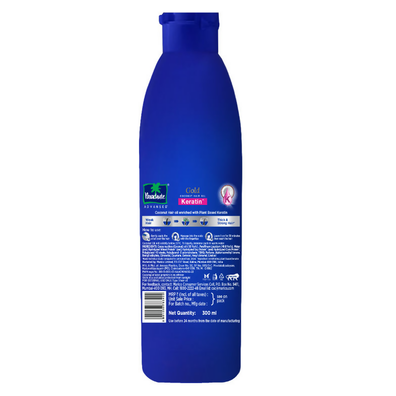 Parachute Advansed Gold Keratin Coconut Hair Oil | Grocsy