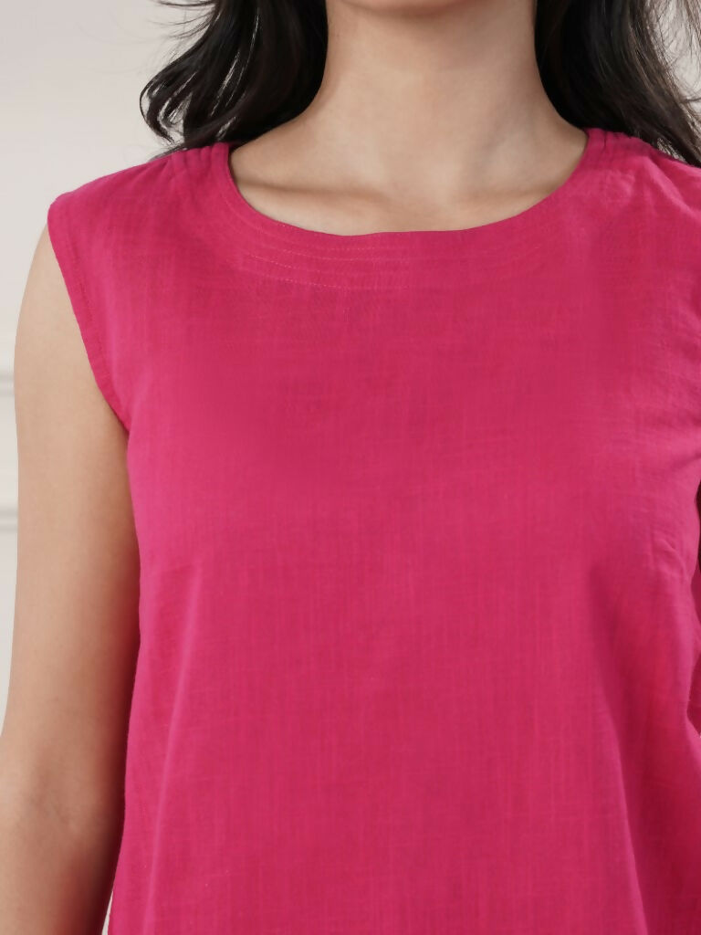 Joban Fashion Women's Fuchsia Cotton Yoga Set | Grocsy