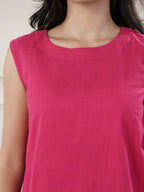 Joban Fashion Women's Fuchsia Cotton Yoga Set | Grocsy