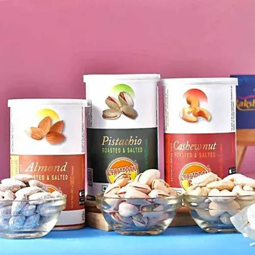 2 Beads Pearl Rakhis & Dry Fruits | Grocsy