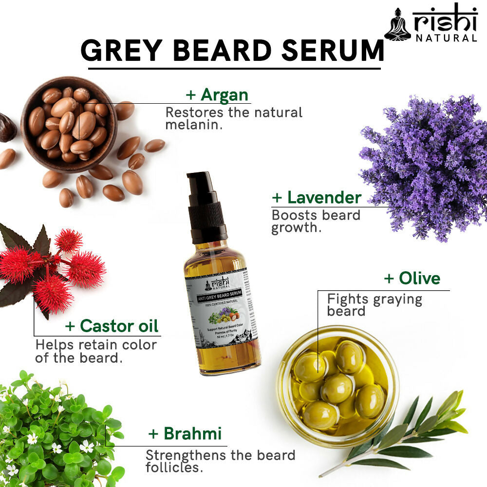 Rishi Natural Anti-Grey Beard Serum Oil | Grocsy
