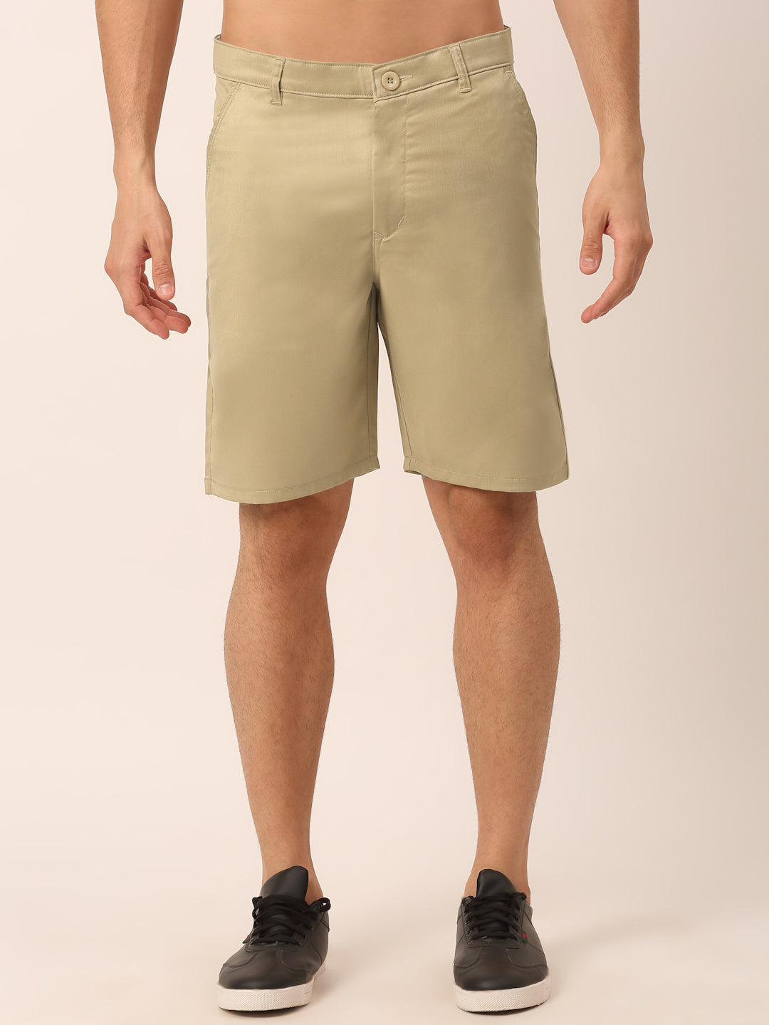 Jainish Men's Casual Cotton Solid Shorts ( SGP 153 Beige ) | Grocsy