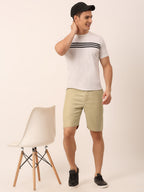 Jainish Men's Casual Cotton Solid Shorts ( SGP 153 Beige ) | Grocsy
