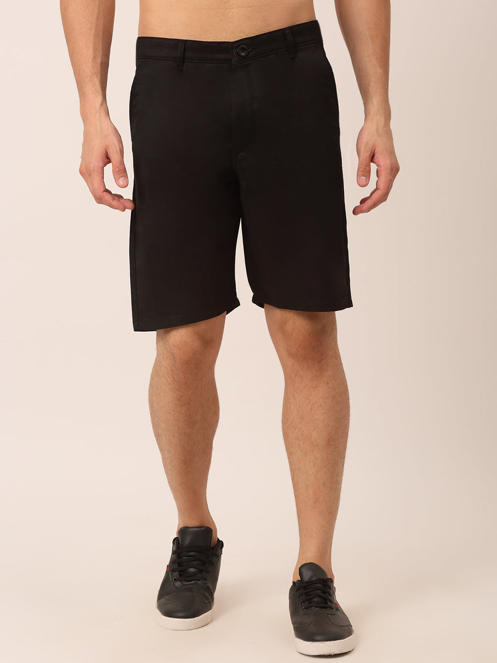 Jainish Men's Casual Cotton Solid Shorts ( SGP 153 Black ) | Grocsy