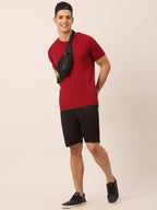 Jainish Men's Casual Cotton Solid Shorts ( SGP 153 Black ) | Grocsy
