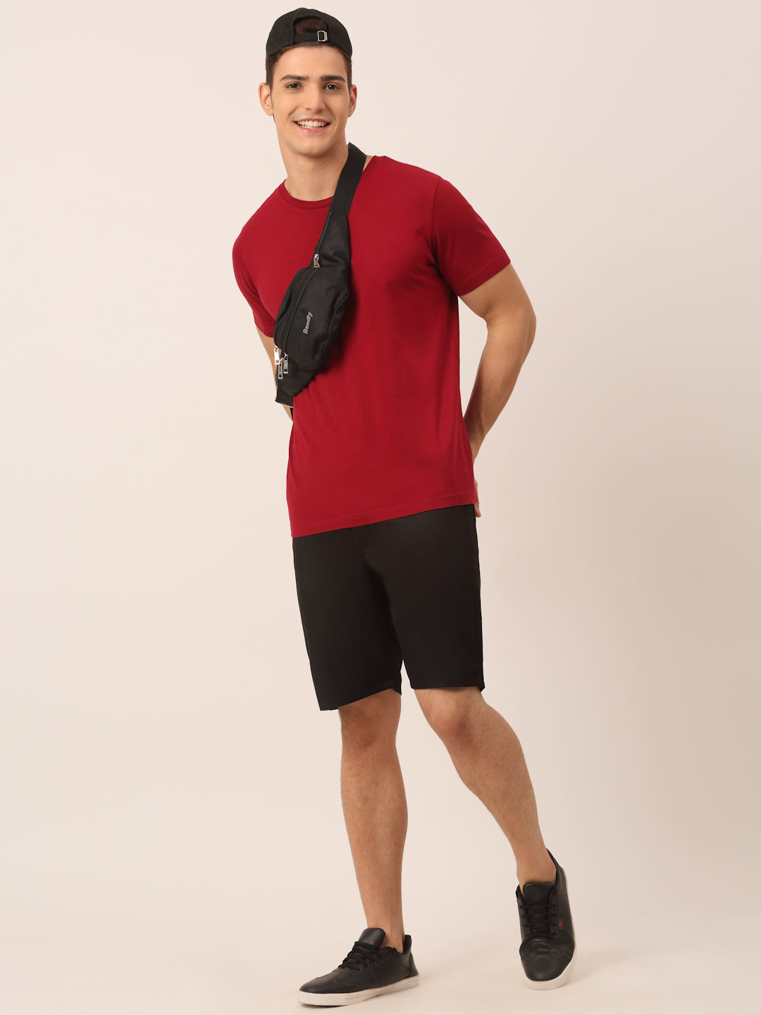 Jainish Men's Casual Cotton Solid Shorts ( SGP 153 Black ) | Grocsy
