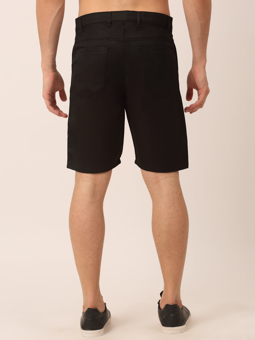 Jainish Men's Casual Cotton Solid Shorts ( SGP 153 Black ) | Grocsy