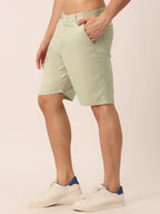 Jainish Men's Casual Cotton Solid Shorts ( SGP 153 Cream ) | Grocsy