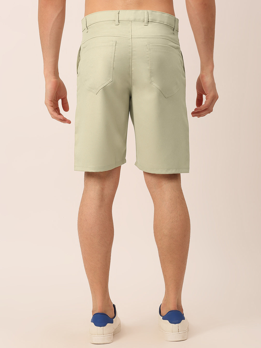 Jainish Men's Casual Cotton Solid Shorts ( SGP 153 Cream ) | Grocsy