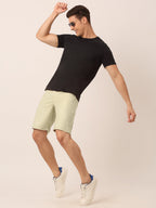 Jainish Men's Casual Cotton Solid Shorts ( SGP 153 Cream ) | Grocsy