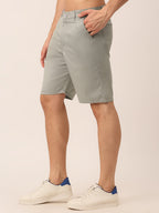 Jainish Men's Casual Cotton Solid Shorts ( SGP 153 Light-Grey ) | Grocsy