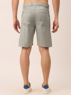Jainish Men's Casual Cotton Solid Shorts ( SGP 153 Light-Grey ) | Grocsy