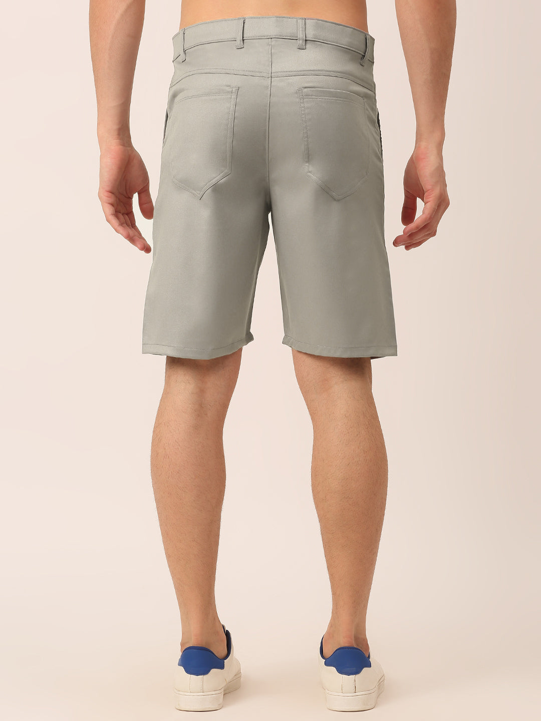 Jainish Men's Casual Cotton Solid Shorts ( SGP 153 Light-Grey ) | Grocsy