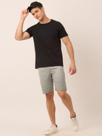 Jainish Men's Casual Cotton Solid Shorts ( SGP 153 Light-Grey ) | Grocsy