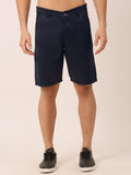 Jainish Men's Casual Cotton Solid Shorts ( SGP 153 Navy ) | Grocsy
