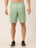 Jainish Men's Casual Cotton Solid Shorts ( SGP 153 Pista-Green ) | Grocsy